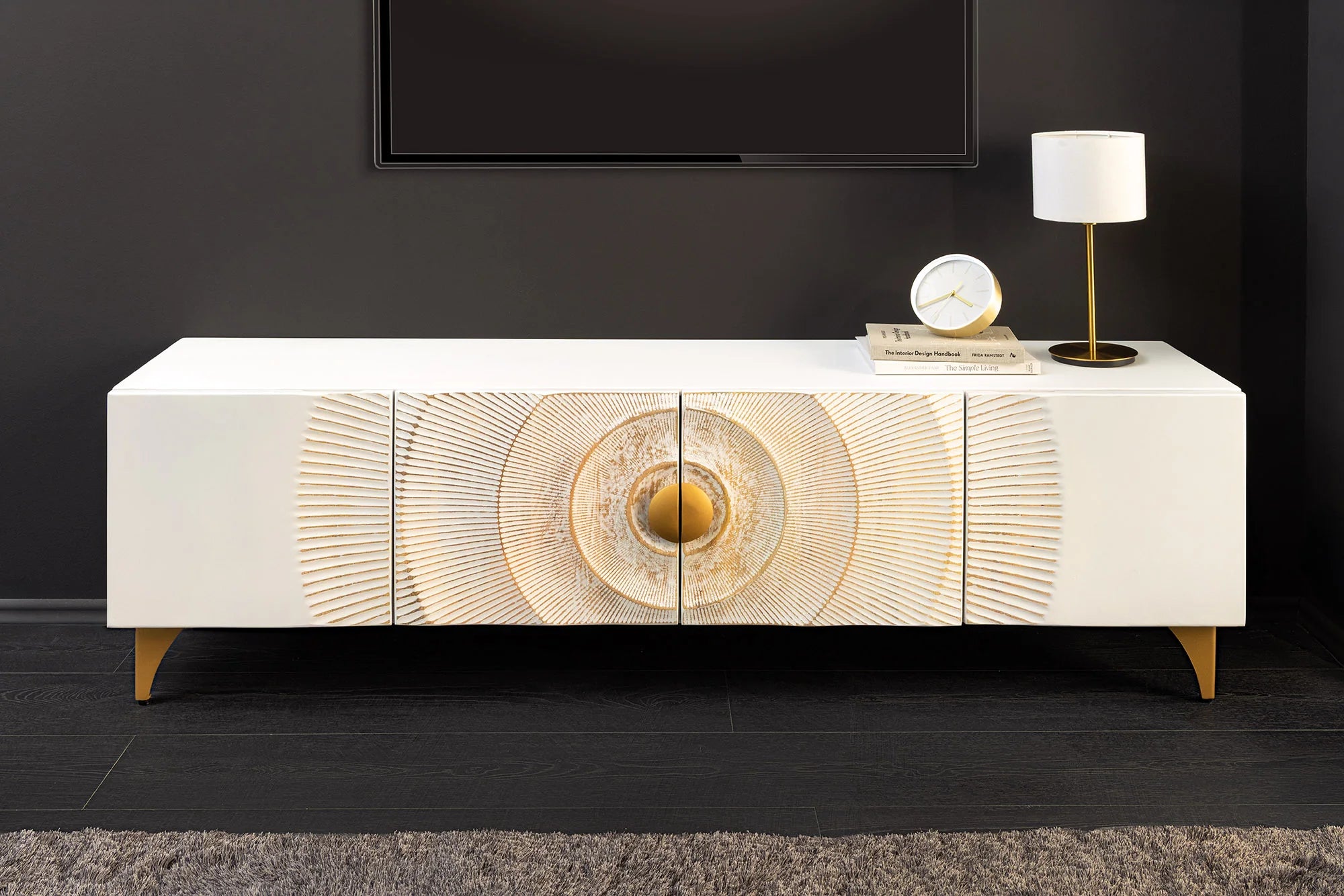 SZAFKA RTV SUNSET MANGO BIAŁA 180 CM / 48411 / INVICTA INTERIOR