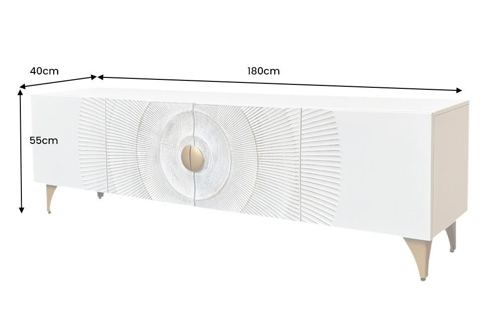 SZAFKA RTV SUNSET MANGO BIAŁA 180 CM / 48411 / INVICTA INTERIOR