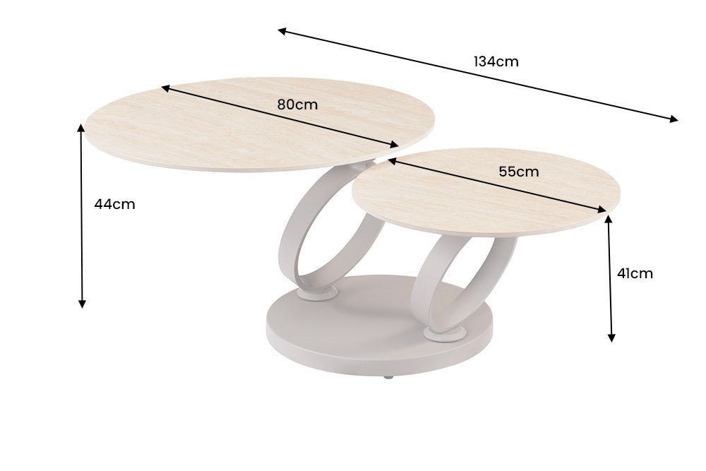 STOLIK KAWOWY RINGS ROZKŁADANY - OBROTOWY / 48533 / INVICTA INTERIOR