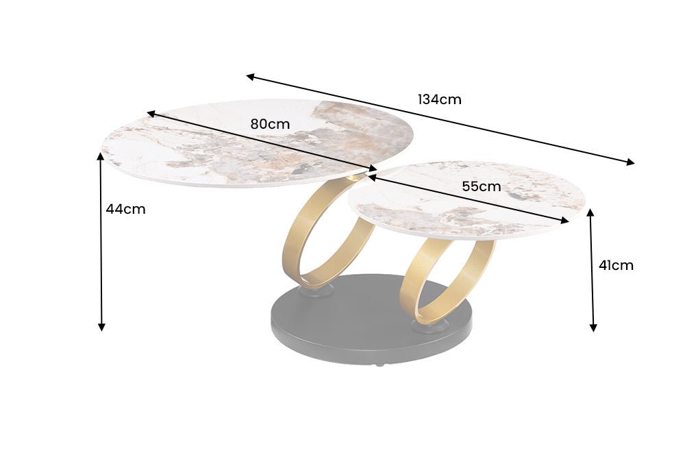 STOLIK KAWOWY RINGS ROZKŁADANY - OBROTOWY / 48660 / INVICTA INTERIOR