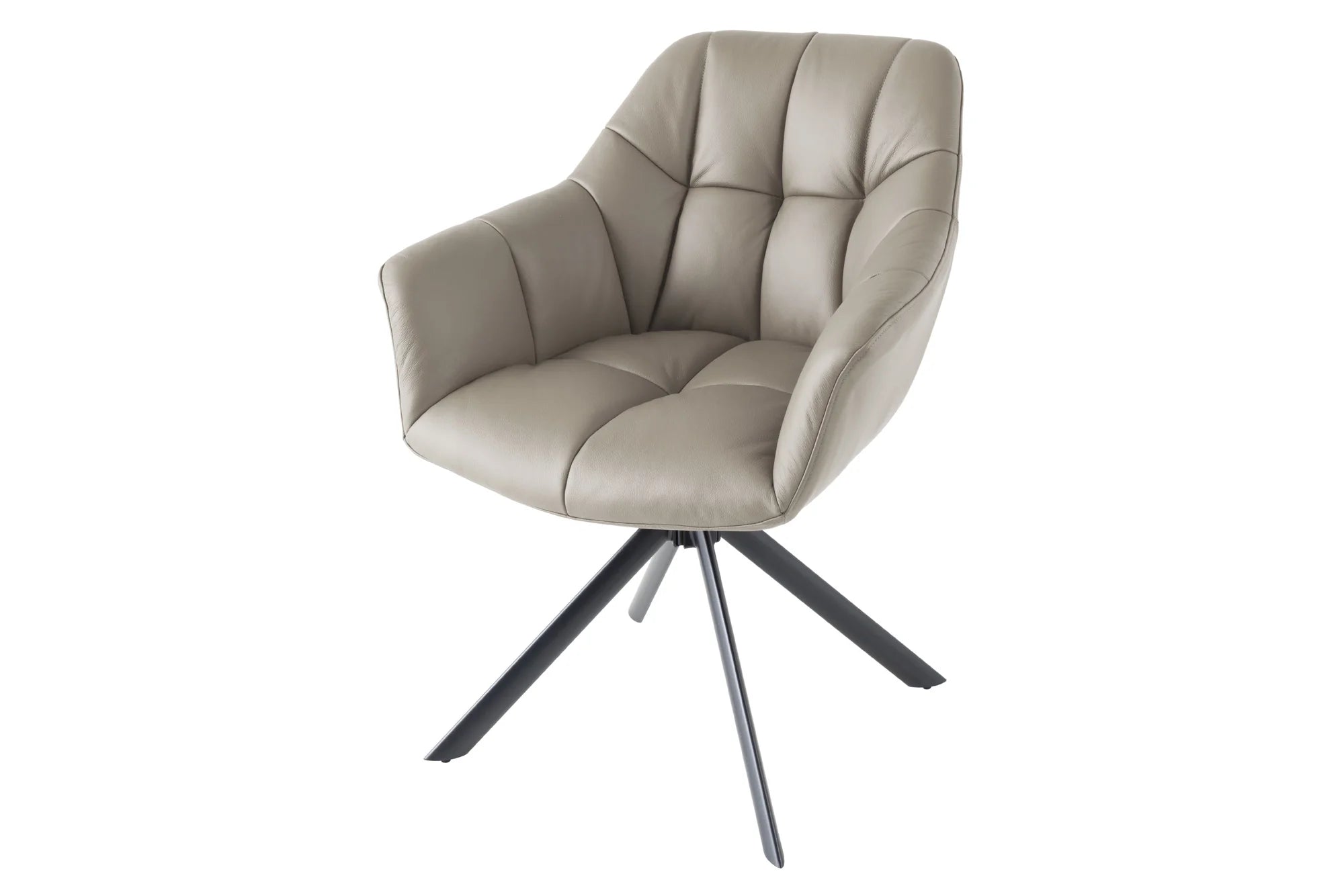 KRZESŁO OBROTOWE PAPILLON SKÓRA TAUPE / 48674 / INVICTA INTERIOR
