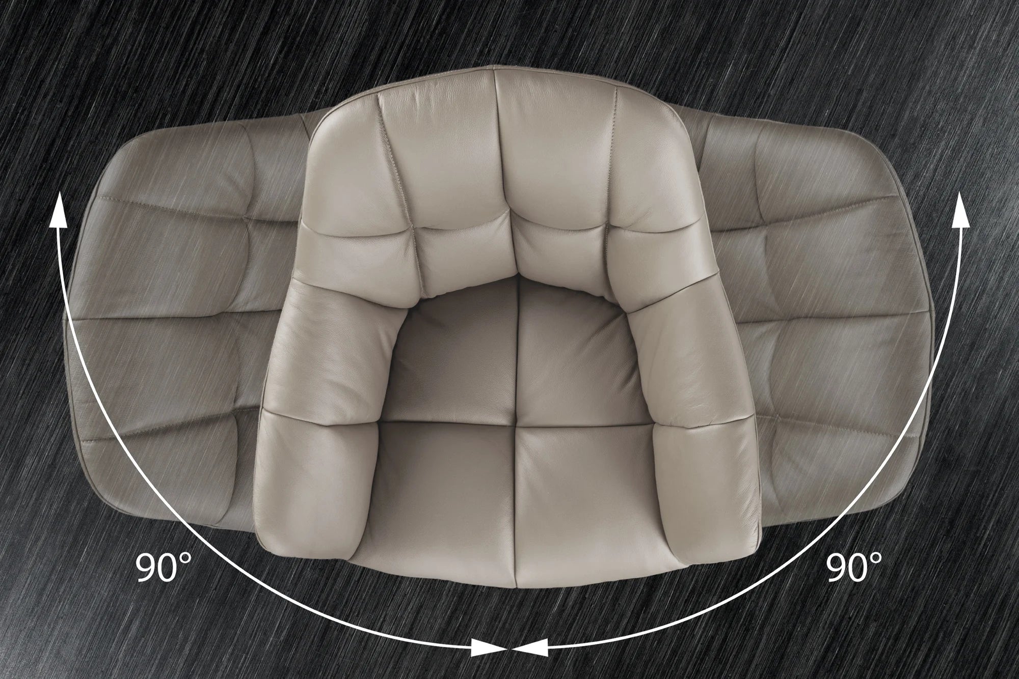 KRZESŁO OBROTOWE PAPILLON SKÓRA TAUPE / 48674 / INVICTA INTERIOR