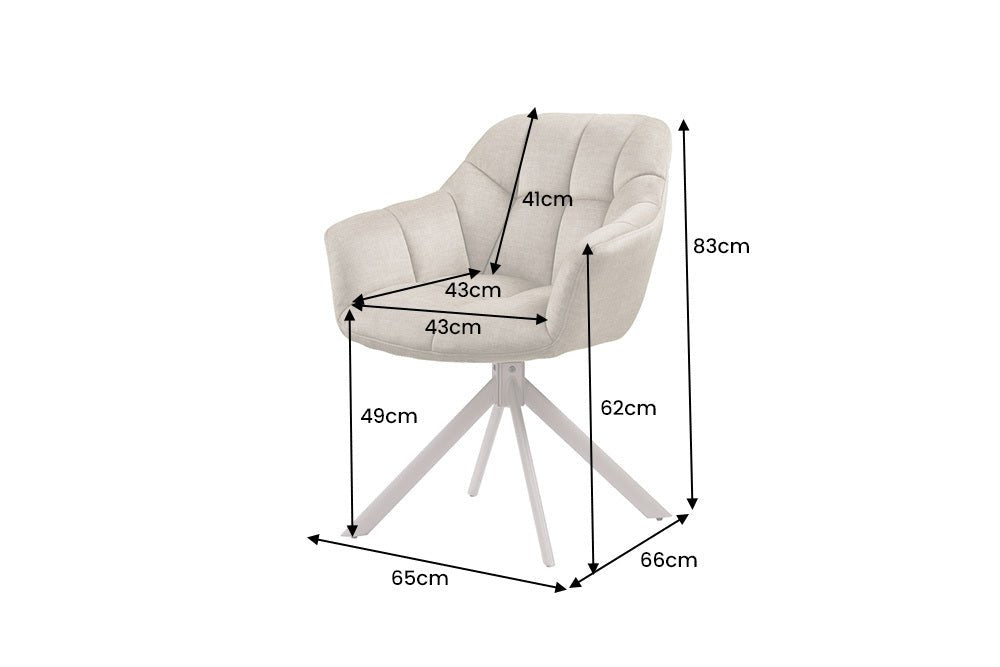 KRZESŁO OBROTOWE PAPILLON SZARO - BEŻOWE / 48814 / INVICTA INTERIOR
