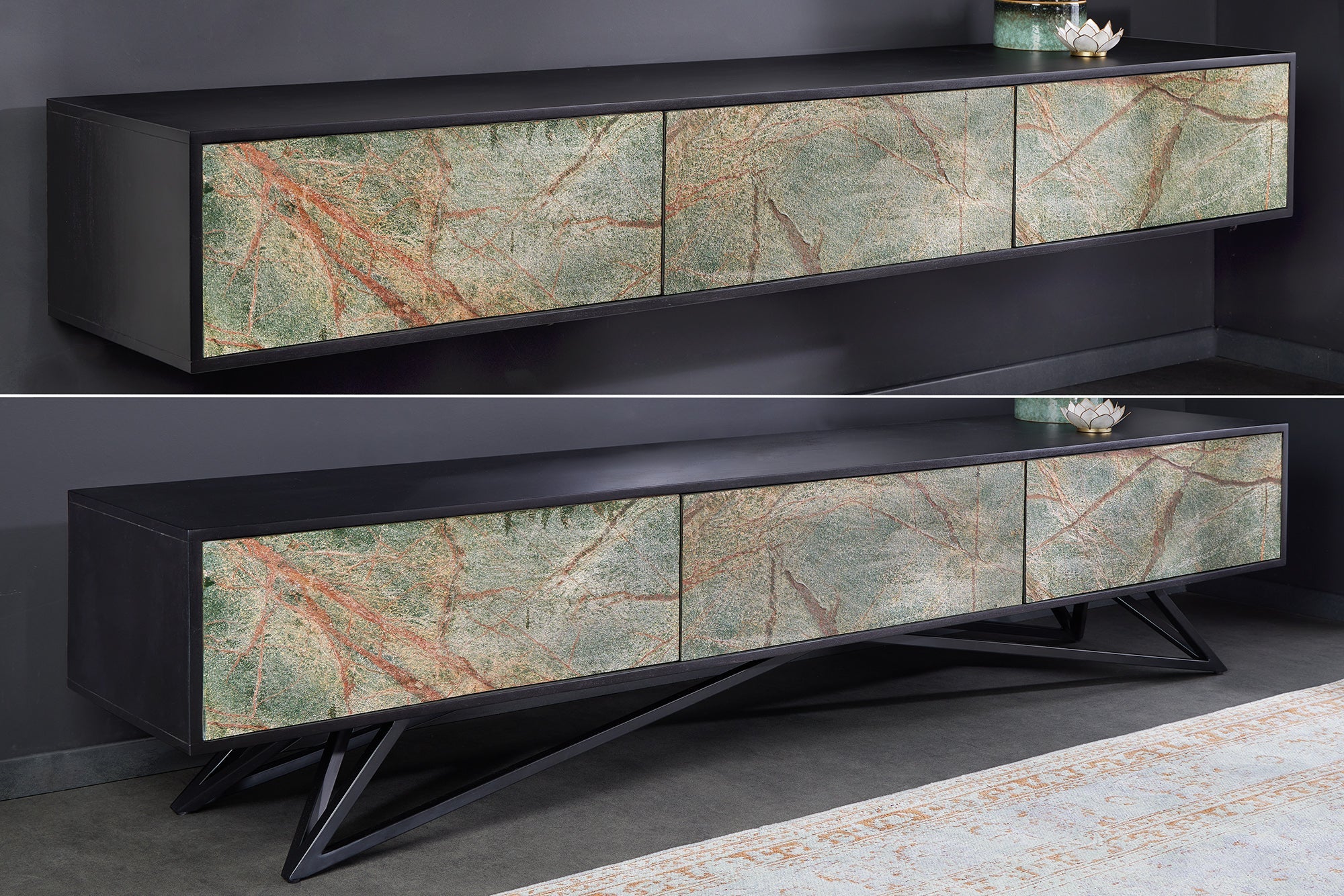 SZAFKA RTV MOUNTAIN SOUL KAMIEŃ 200 CM / 43483 / INVICTA INTEIOR -  Meblowy Sklep Internetowy Inventio