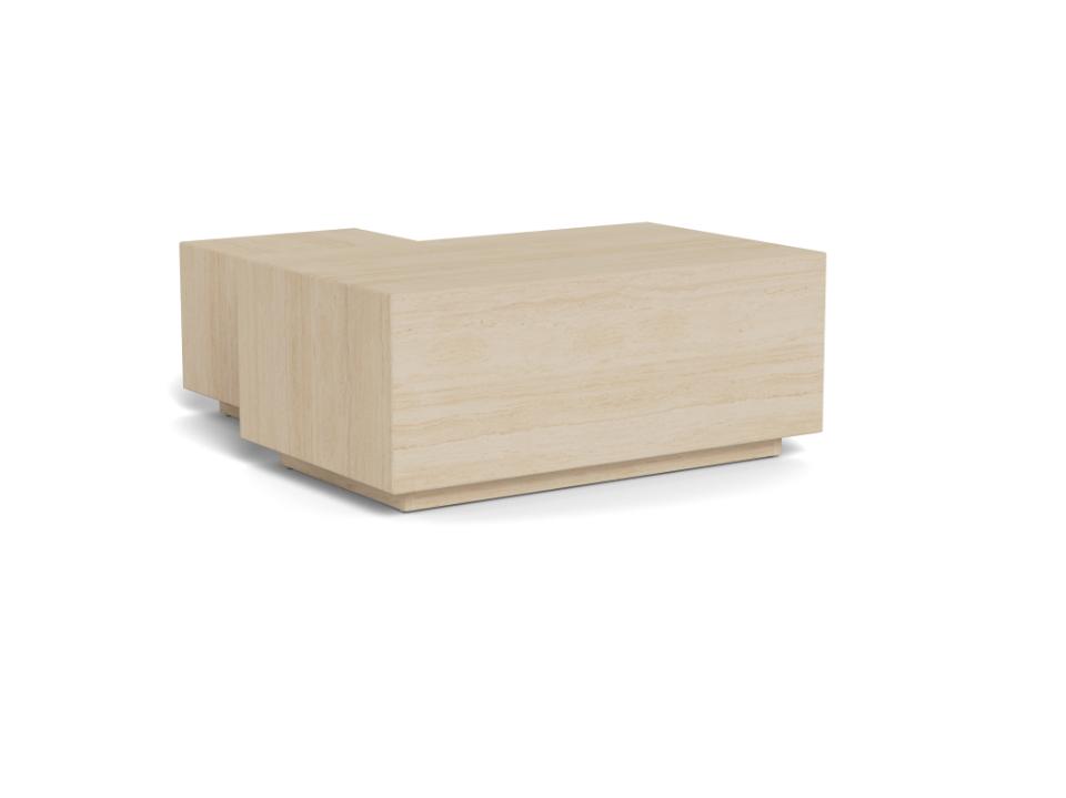 Większy stolik kawowy Dice 100x60 cm w dekorze inspirowanym trawertynem