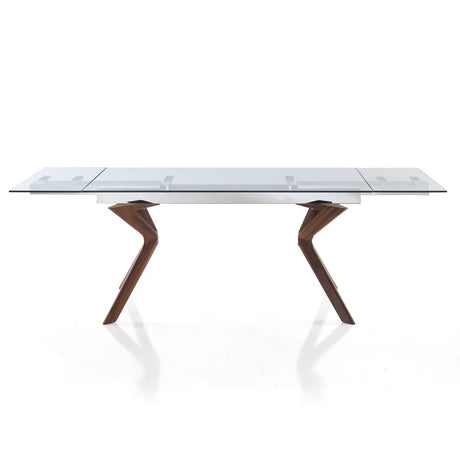 WŁOSKI STÓŁ ROZKŁADANY ZE SZKLANYM BLATEM BRAN 160 (200-240) CM / 5857 / TM TM