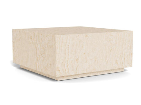 Kwadratowy stolik kawowy Dice 90x90 cm w dekorze inspirowanym trawertynem