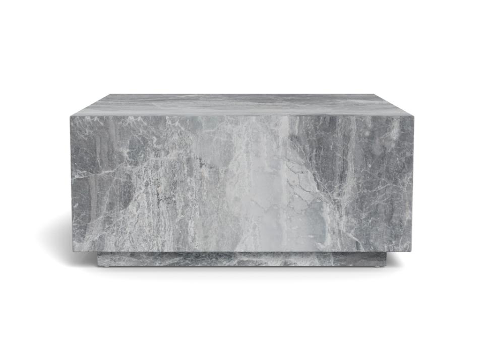 Nowoczesny stolik kawowy Dice w dekorze grey marble River widok z przodu