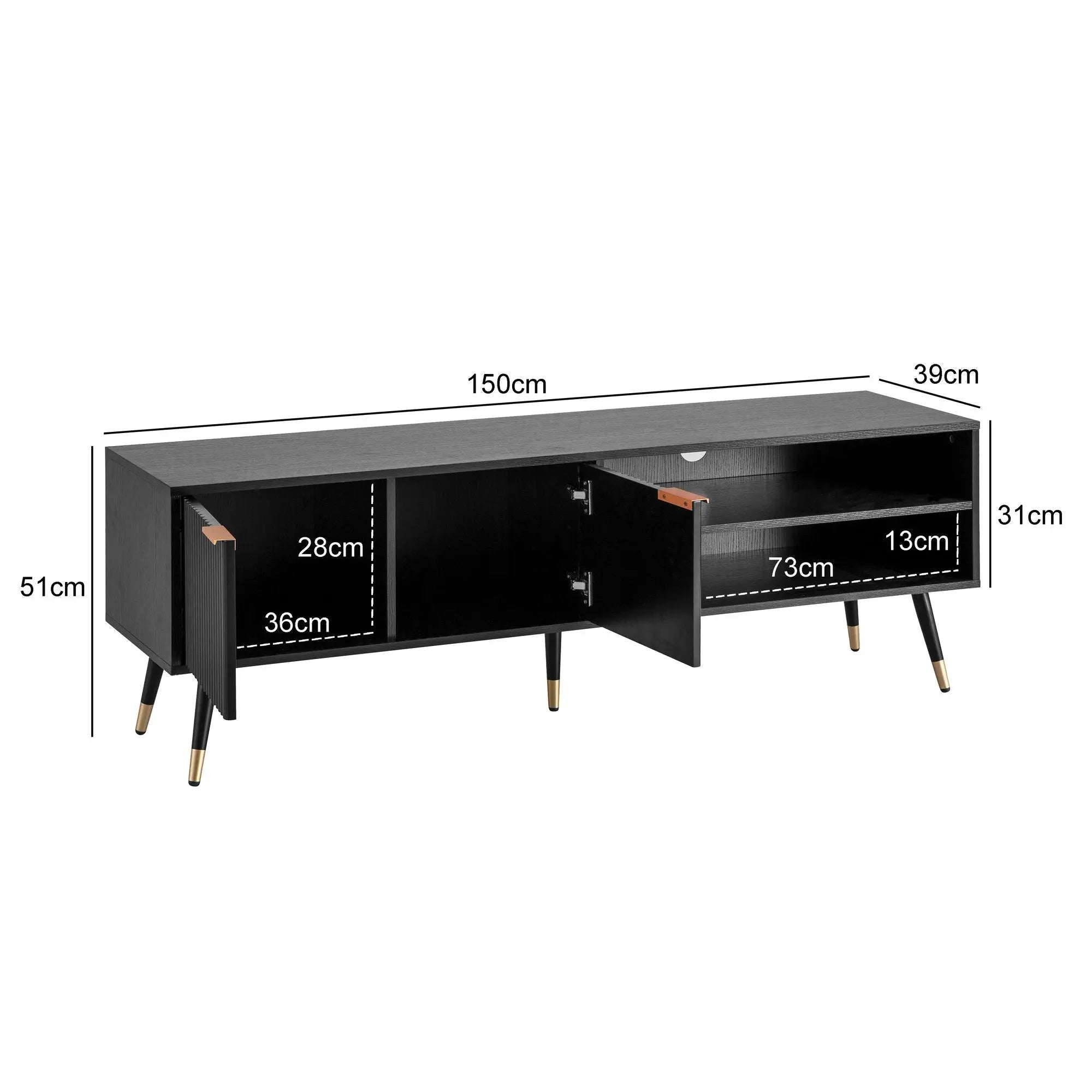 SZAFKA RTV WOHNLING OPTYKA CZARNY DĄB 150 CM / WL6.880 WOHNLING