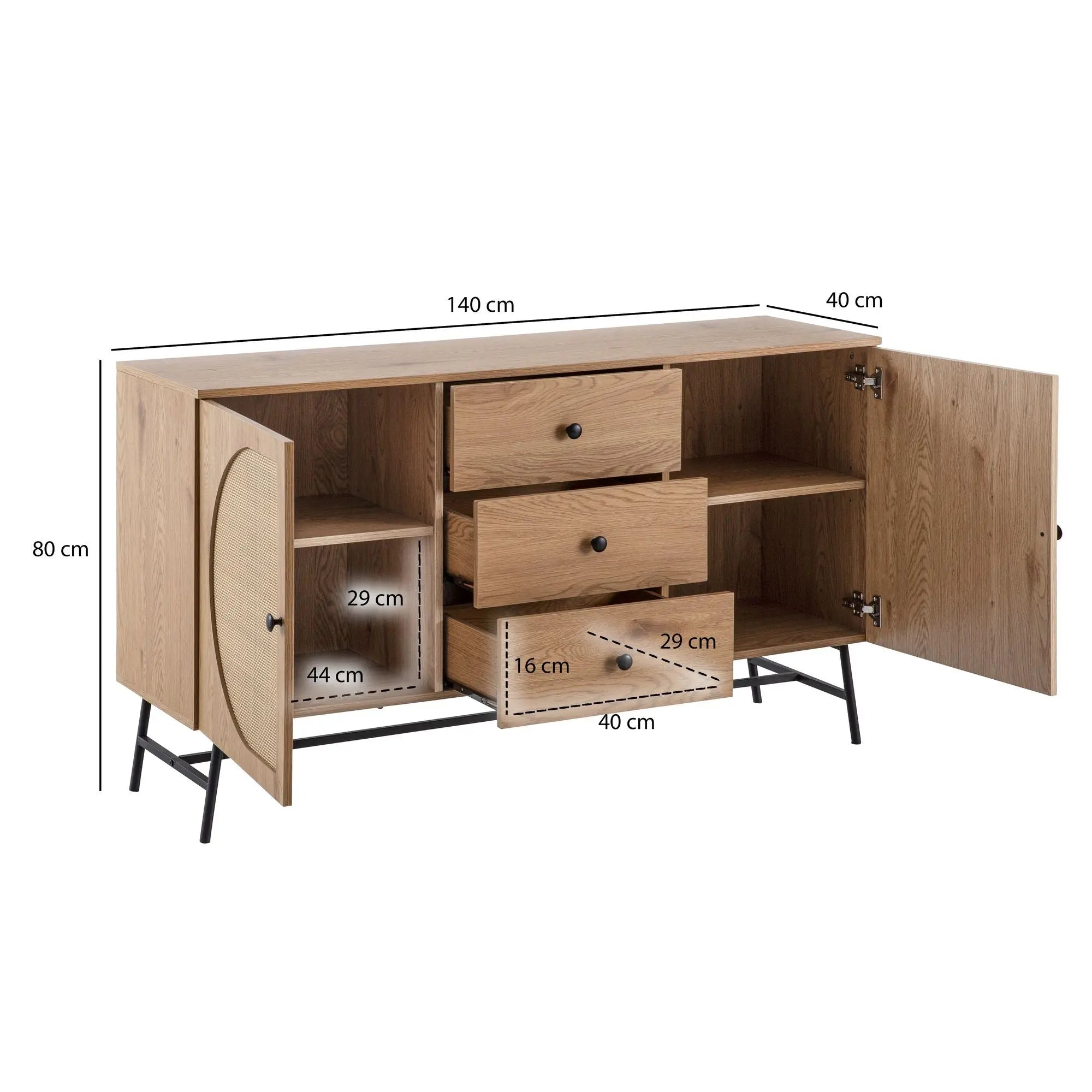 KOMODA WOHNLING 140 CM OPTYKA DĄB / WL6.894 WOHNLING