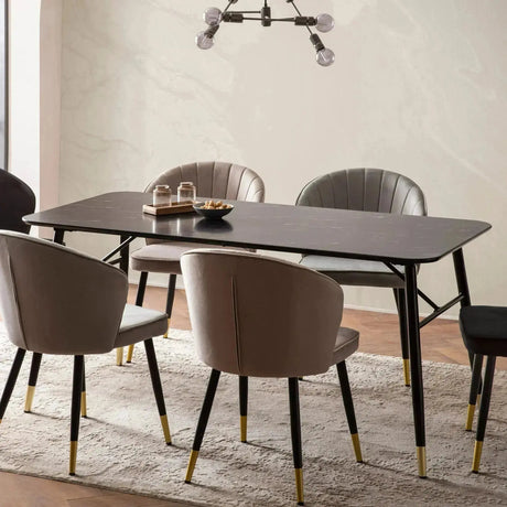 STÓŁ DO JADALNI WOHNLING OPTYKA CZARNY MARMUR 120 CM / WL6.956 Invicta Interior
