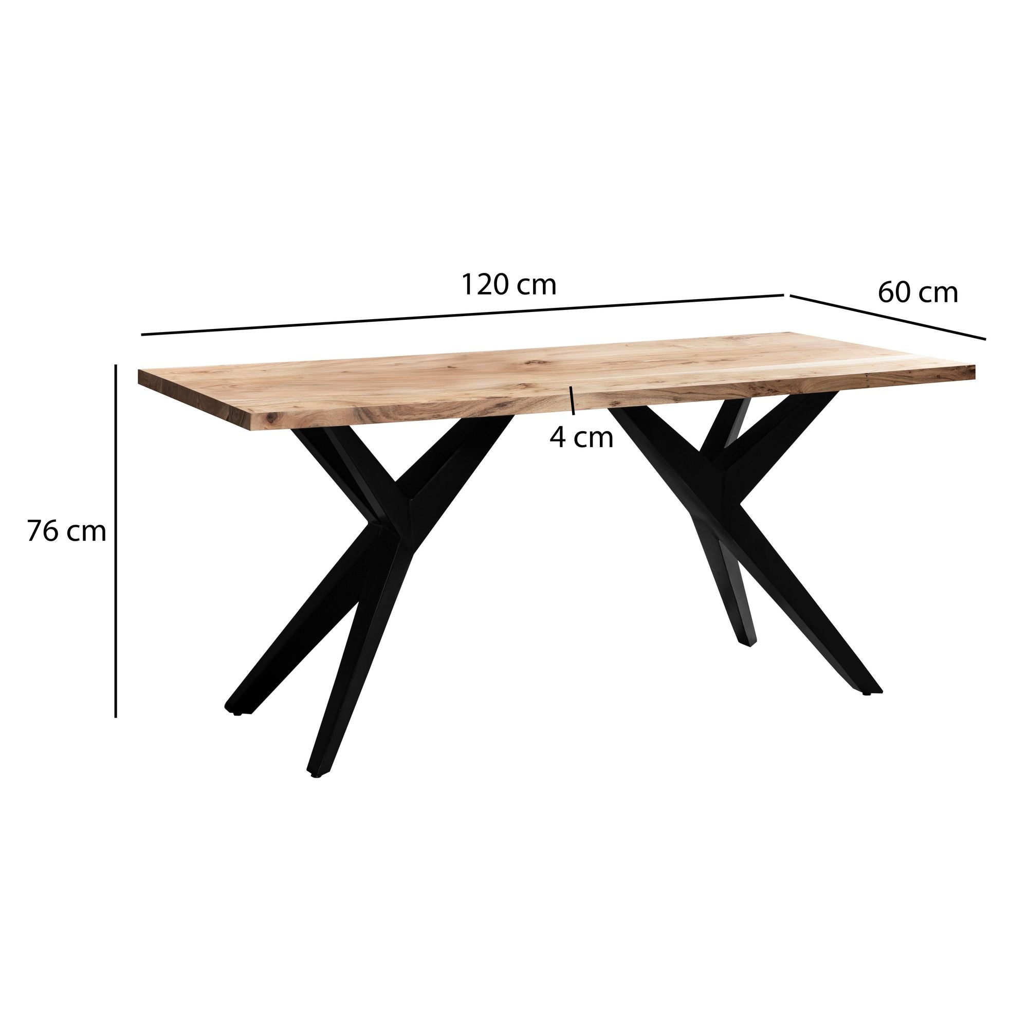 STÓŁ DO JADALNI WOHNLING DREWNO AKACJA 120 CM / WL7.223 -  Meblowy Sklep Internetowy Inventio