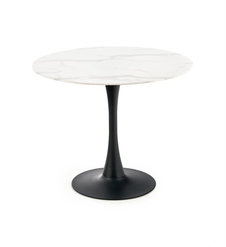 AMBROSIO stół okrągły ze szklanym blatem 90 cm / HAL