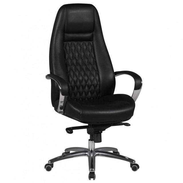 AMSTYLE FOTEL BIUROWY  AUSTIN SKÓRA NATURALNA CZARNY / SPM1.298