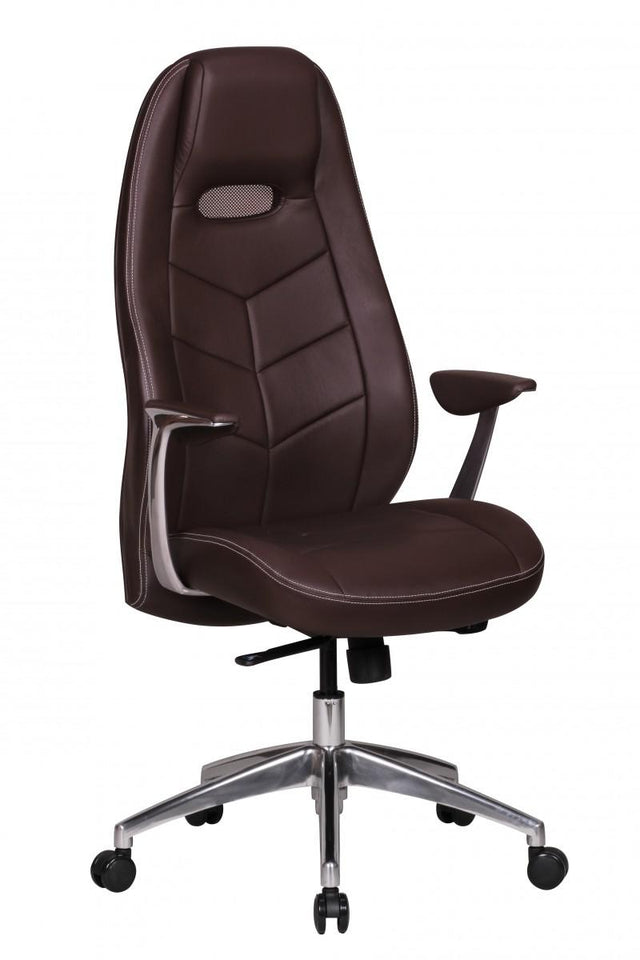 AMSTYLE FOTEL BIUROWY   BARI SKÓRA NATURALNA BRĄZ / SPM1.227