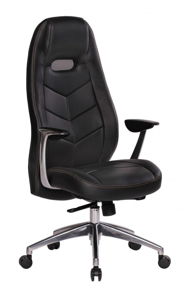 AMSTYLE FOTEL BIUROWY   BARI SKÓRA NATURALNA CZARNA / SPM1.218