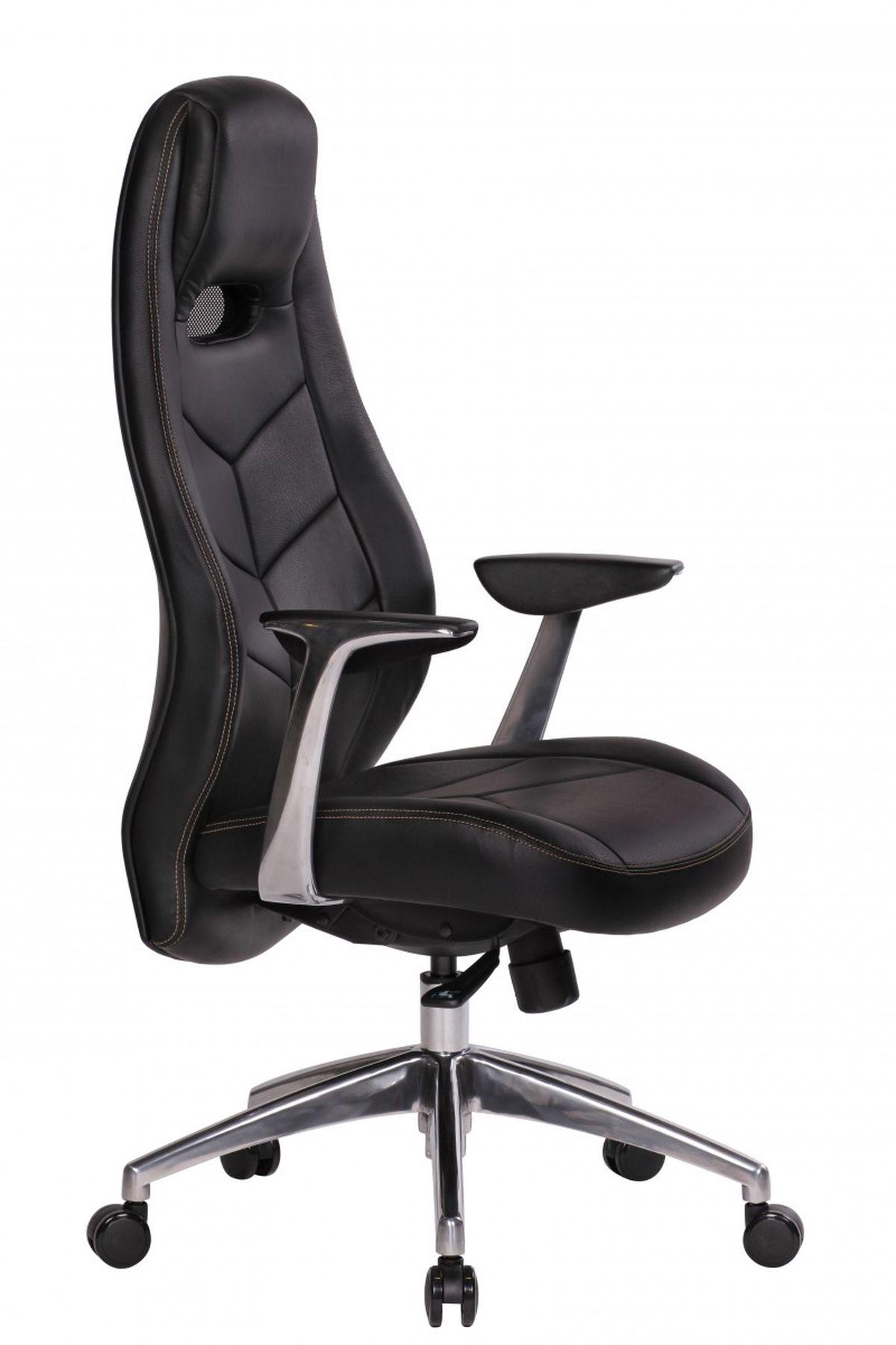 AMSTYLE FOTEL BIUROWY   BARI SKÓRA NATURALNA CZARNA / SPM1.218