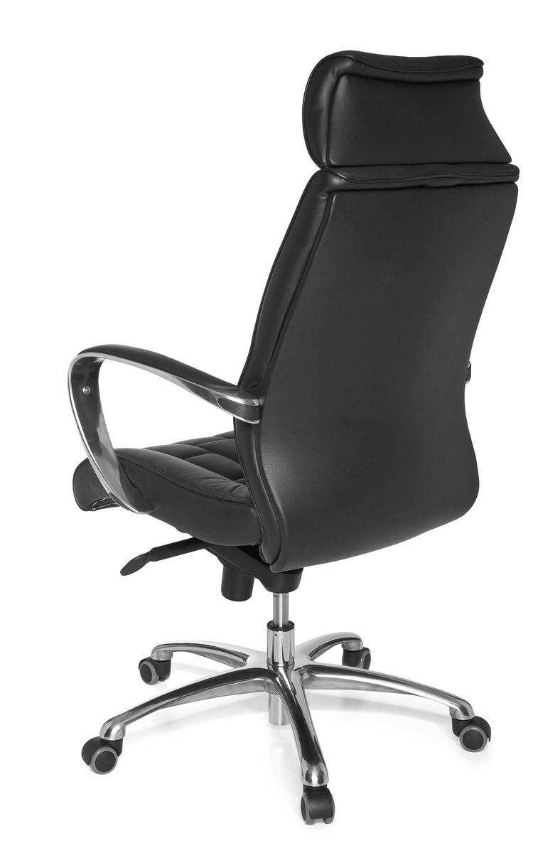 AMSTYLE FOTEL BIUROWY  NATURALNA SKÓRA CZARNY /  SPM1.158