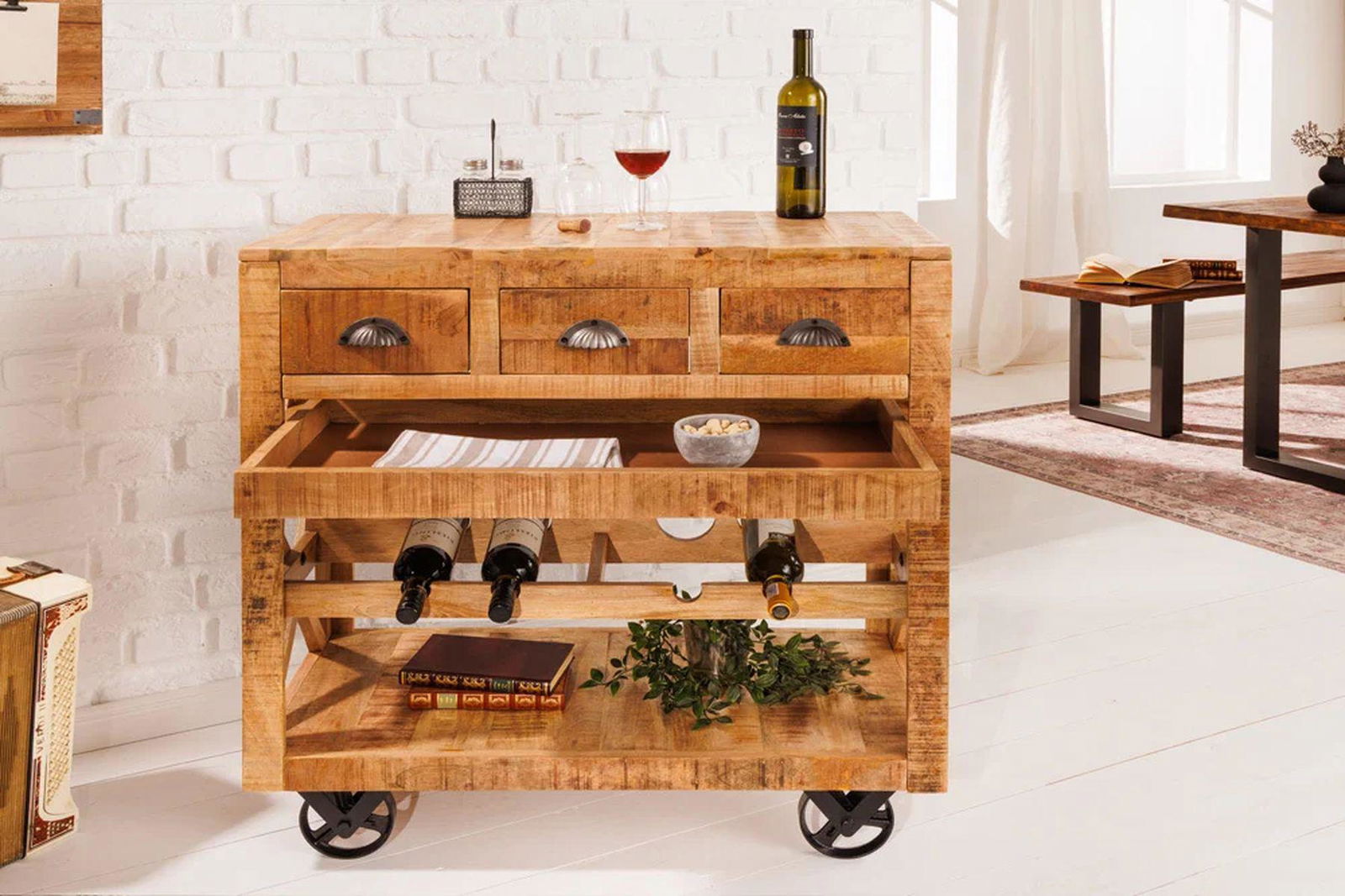 BAREK / STOJAK NA WINO BODEGA DREWNO MANGO / 42379  / INVICTA INTERIOR