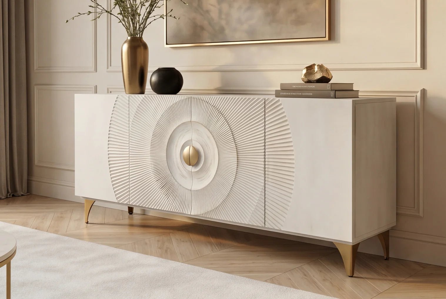 KOMODA SUNSET MANGO BIAŁA 177 CM / 45642 / INVICTA INTERIOR  W STYLOWYM SALONIE 
