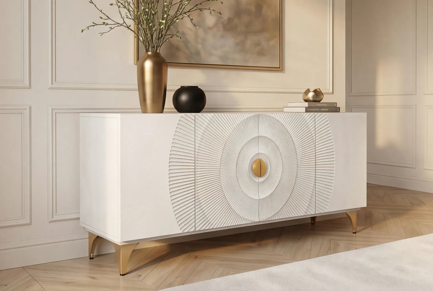 KOMODA SUNSET MANGO BIAŁA 177 CM / 45642 / INVICTA INTERIOR  W STYLOWYM SALONIE 