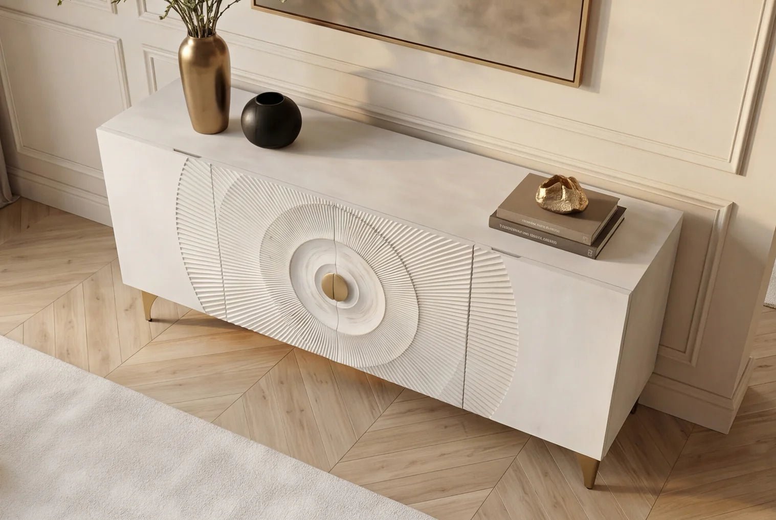 KOMODA SUNSET MANGO BIAŁA 177 CM / 45642 / INVICTA INTERIOR  W STYLOWYM SALONIE 