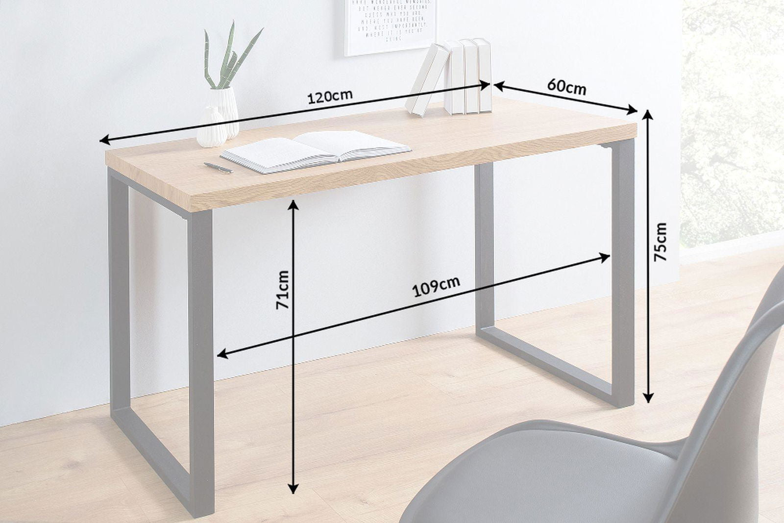 BIURKO OAK 120 CM OPTYKA DĄB / 38428  / INVICTA INTERIOR