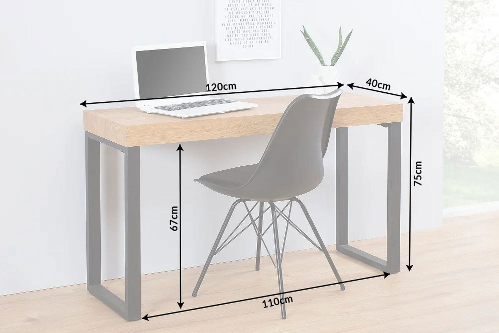 BIURKO OAK 120 CM OPTYKA DĄB / 38429  / INVICTA INTERIOR
