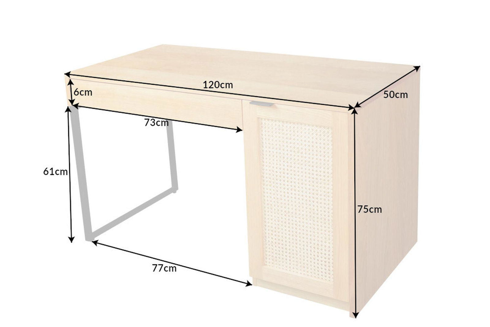BIURKO VIENER PLECIONKA WIEDEŃSKA 120 CM / 41614  / INVICTA INTERIOR