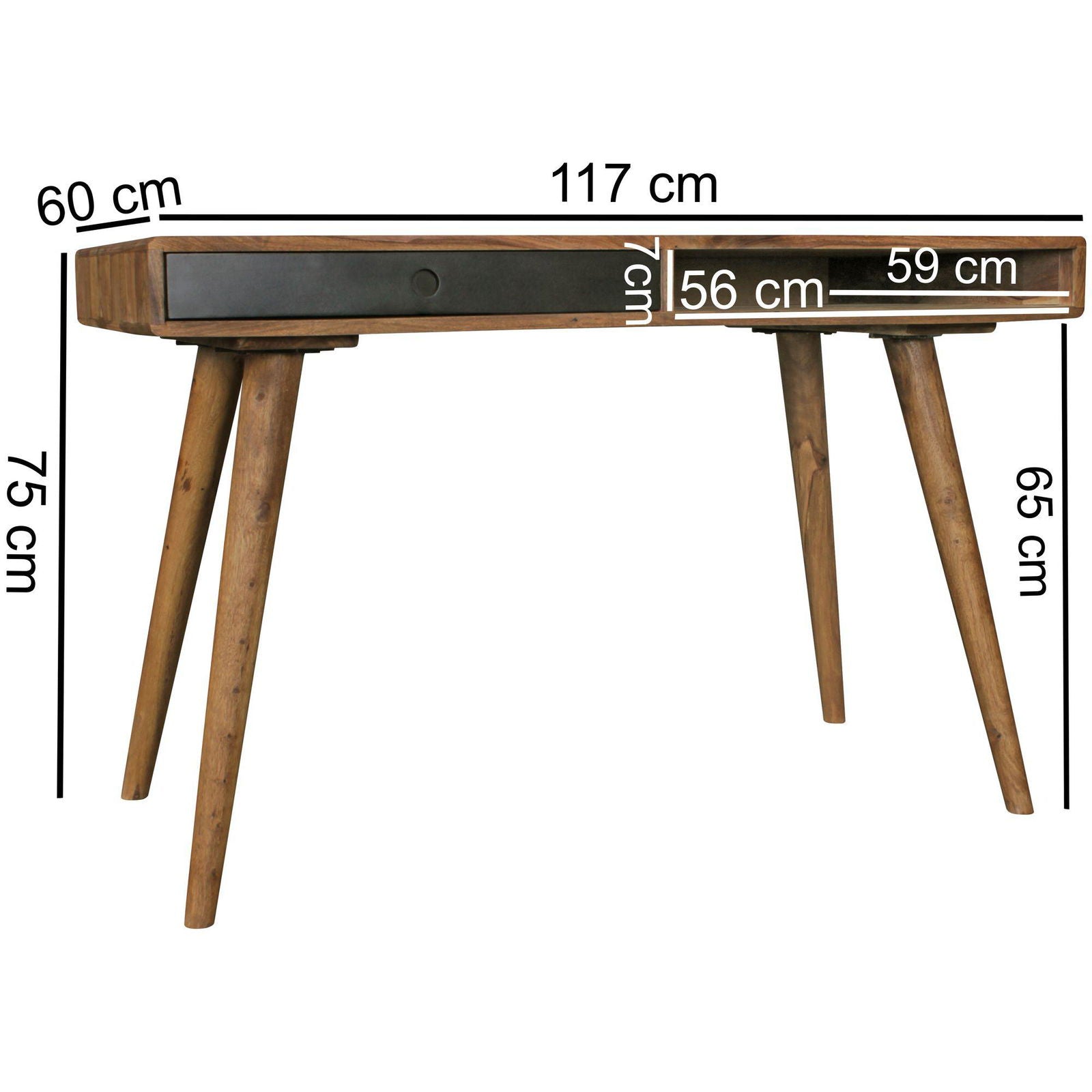 BIURKO WOHNLING DREWNO Z SZUFLADĄ 117 CM / WL1.961