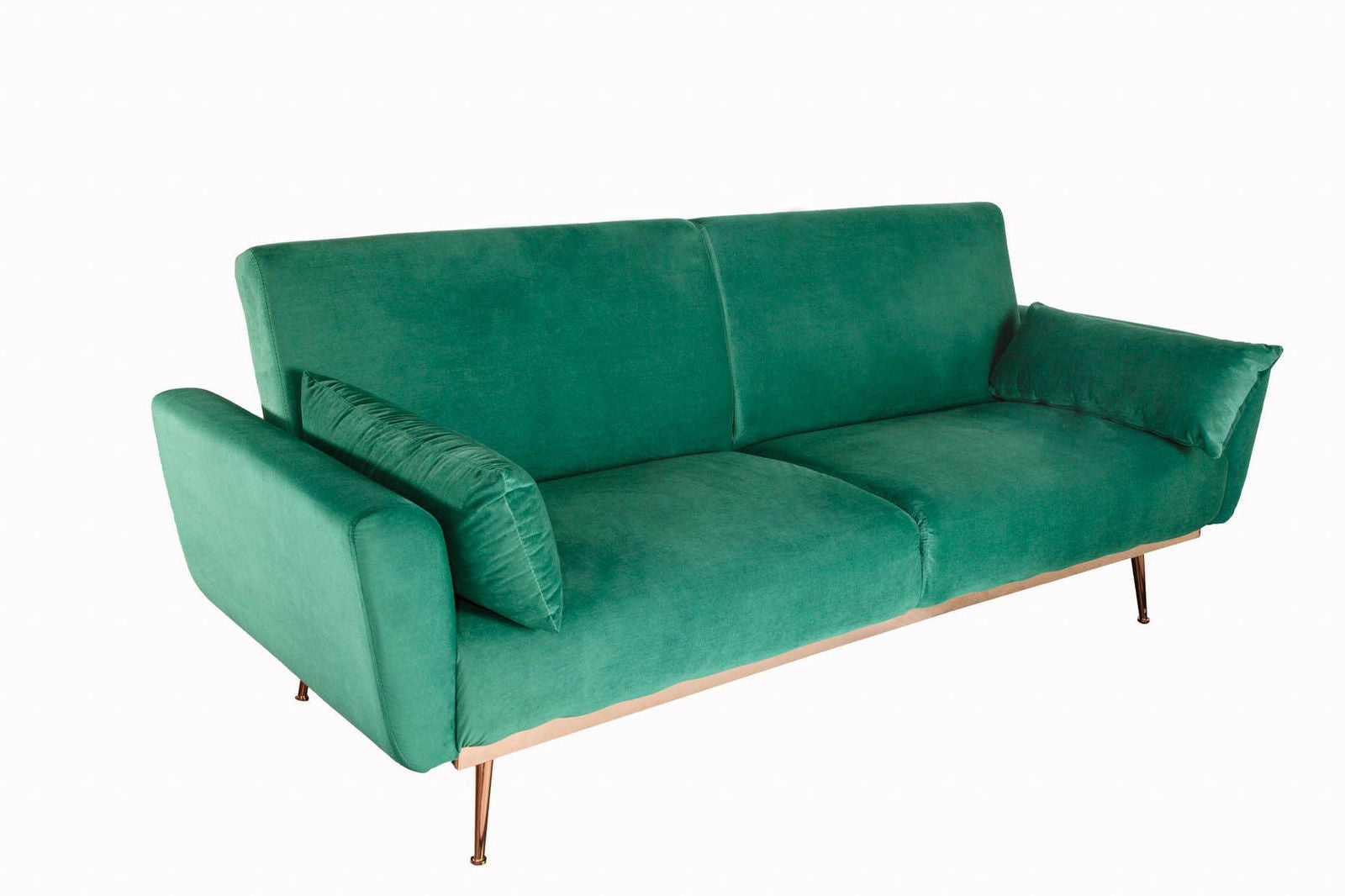 Bellezza sofa rozkładana 208 cm szmaragdowy aksamit / 39914 / INVICTA INTERIOR