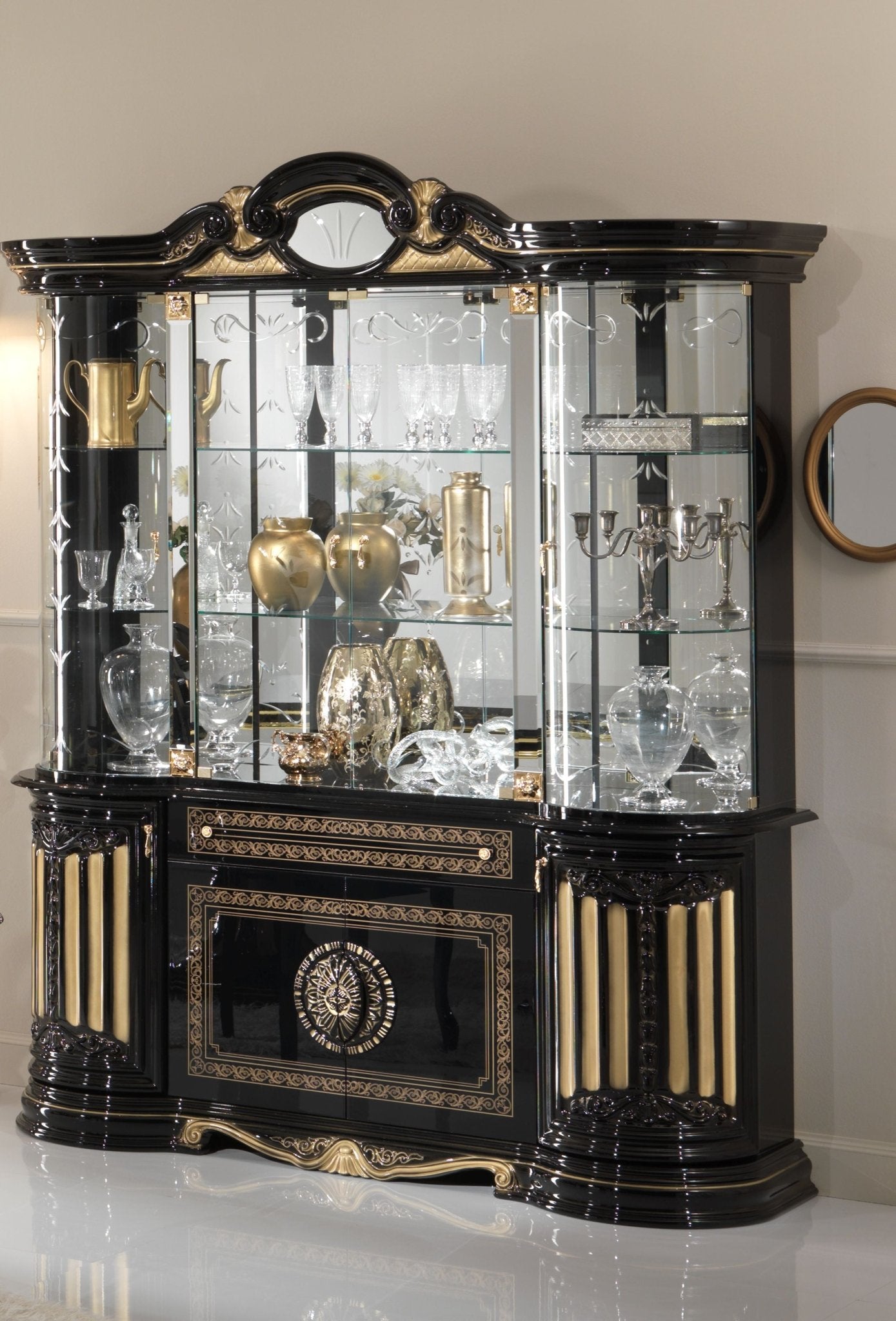 WŁOSKA KLASYCZNA WITRYNA BRIGIDE CZARNA 173 CM / BC