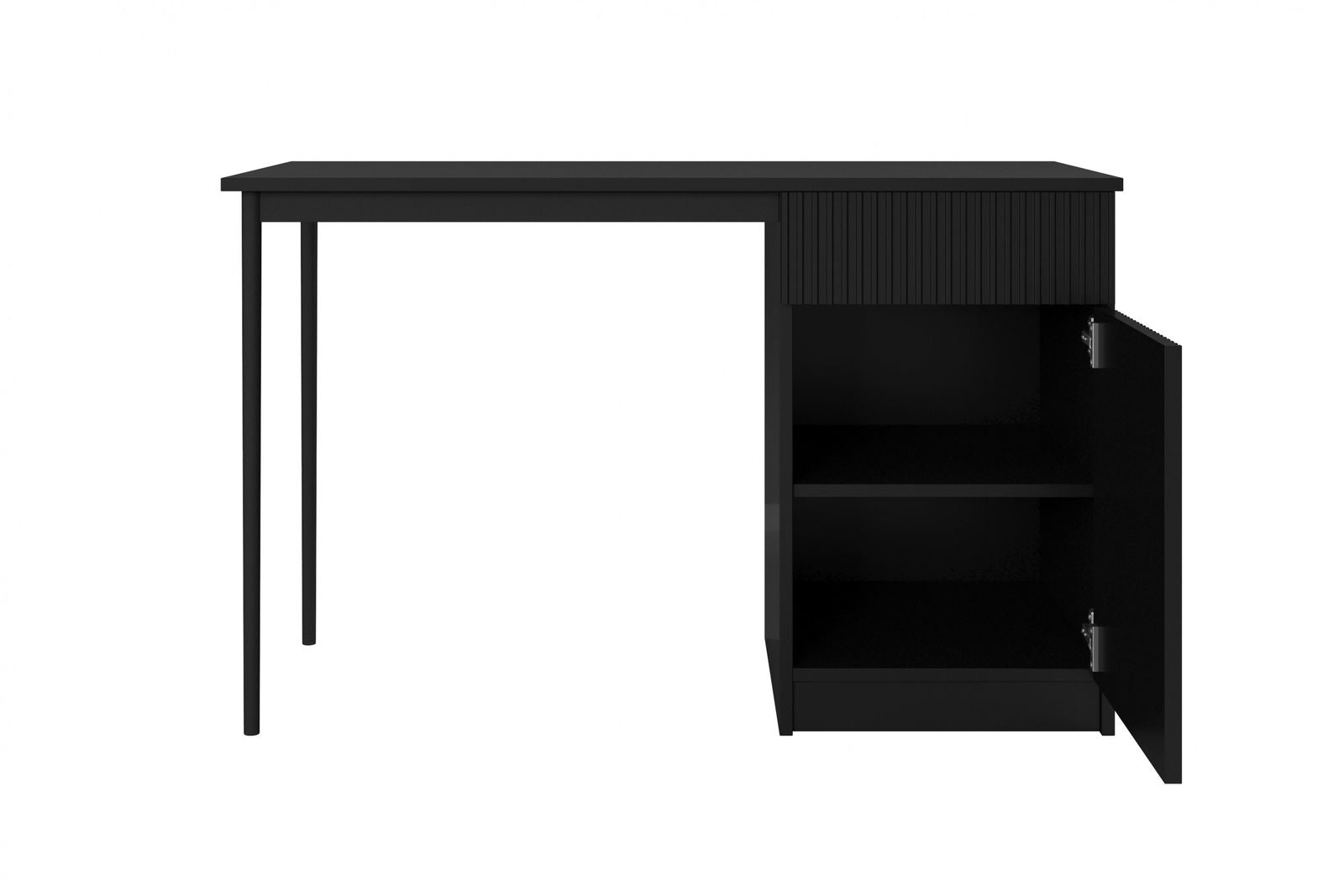 Biurko Nicole z szufladą 120 cm - czarny mat / czarne nóżki