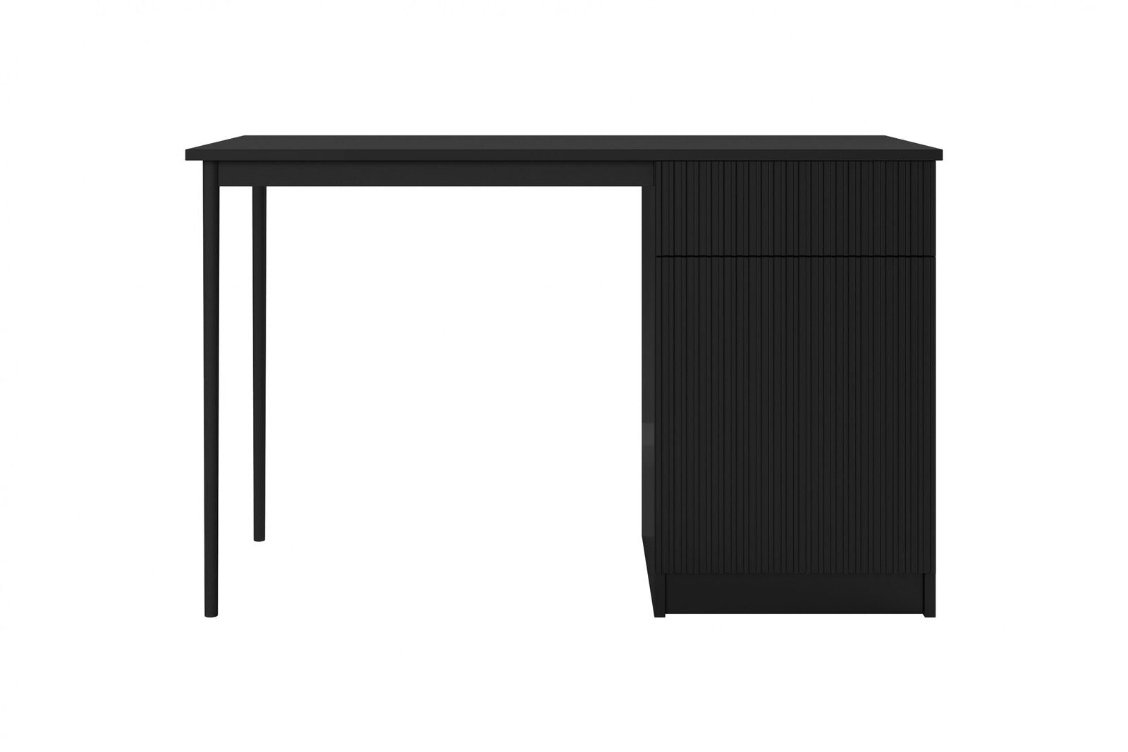 Biurko Nicole z szufladą 120 cm - czarny mat / czarne nóżki