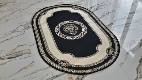 DYWAN Z MEANDREM VERSACE + LEW OWAL CZARNY 152/230