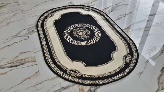 DYWAN Z MEANDREM VERSACE + LEW OWAL CZARNY 152/230
