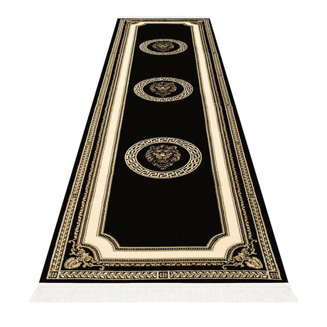 Dywan do holu z meandrem Versace + LEW czarny 80/400