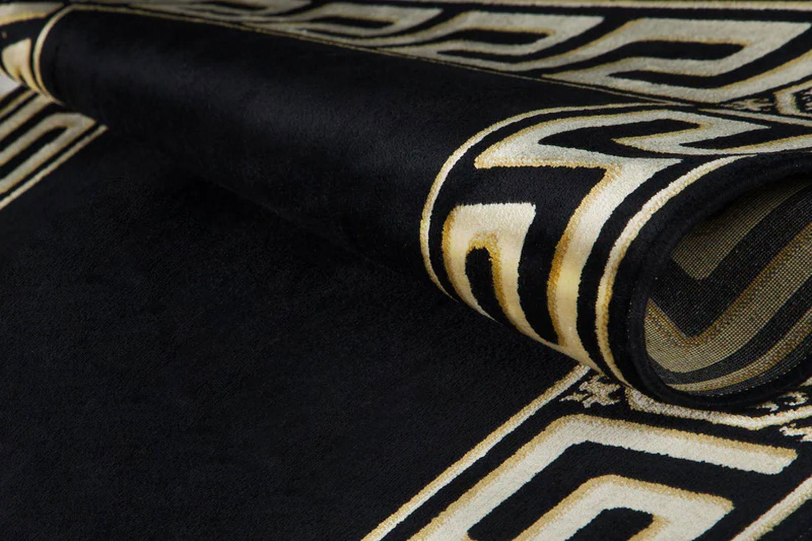 Dywan do holu z meandrem Versace czarny 80/200
