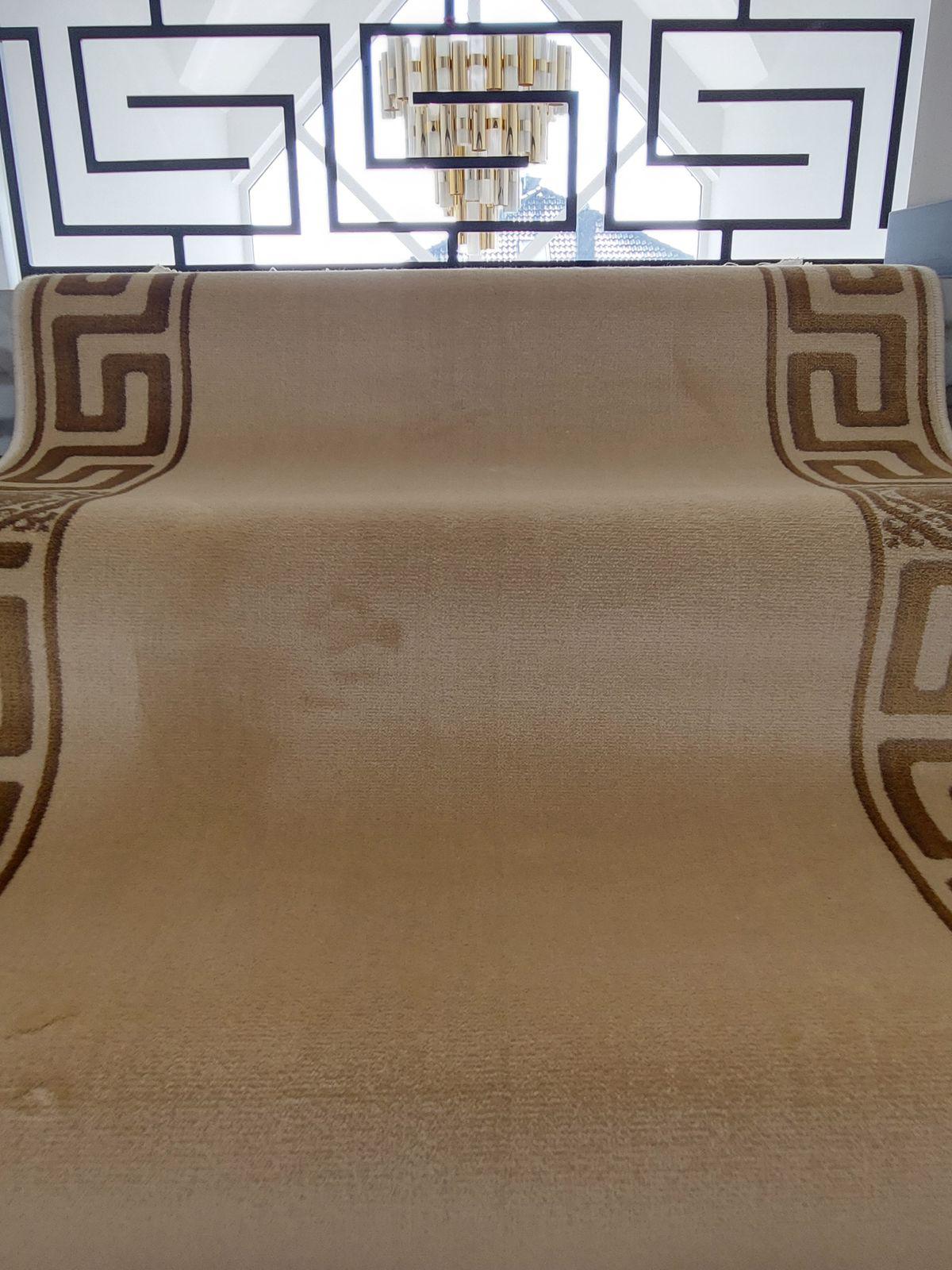 Dywan do holu z meandrem Versace kremowy 80/200