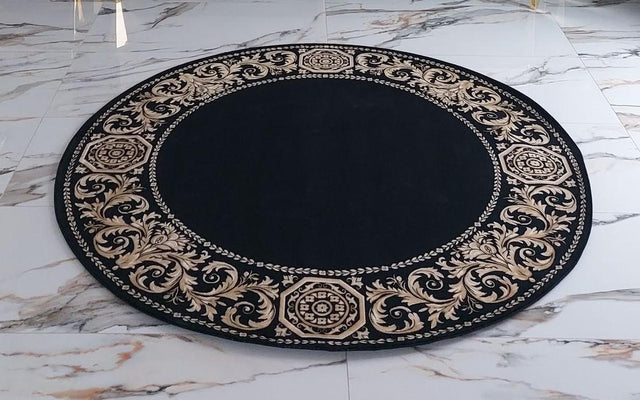 Dywan z meandrem Versace Rococo czarny 200