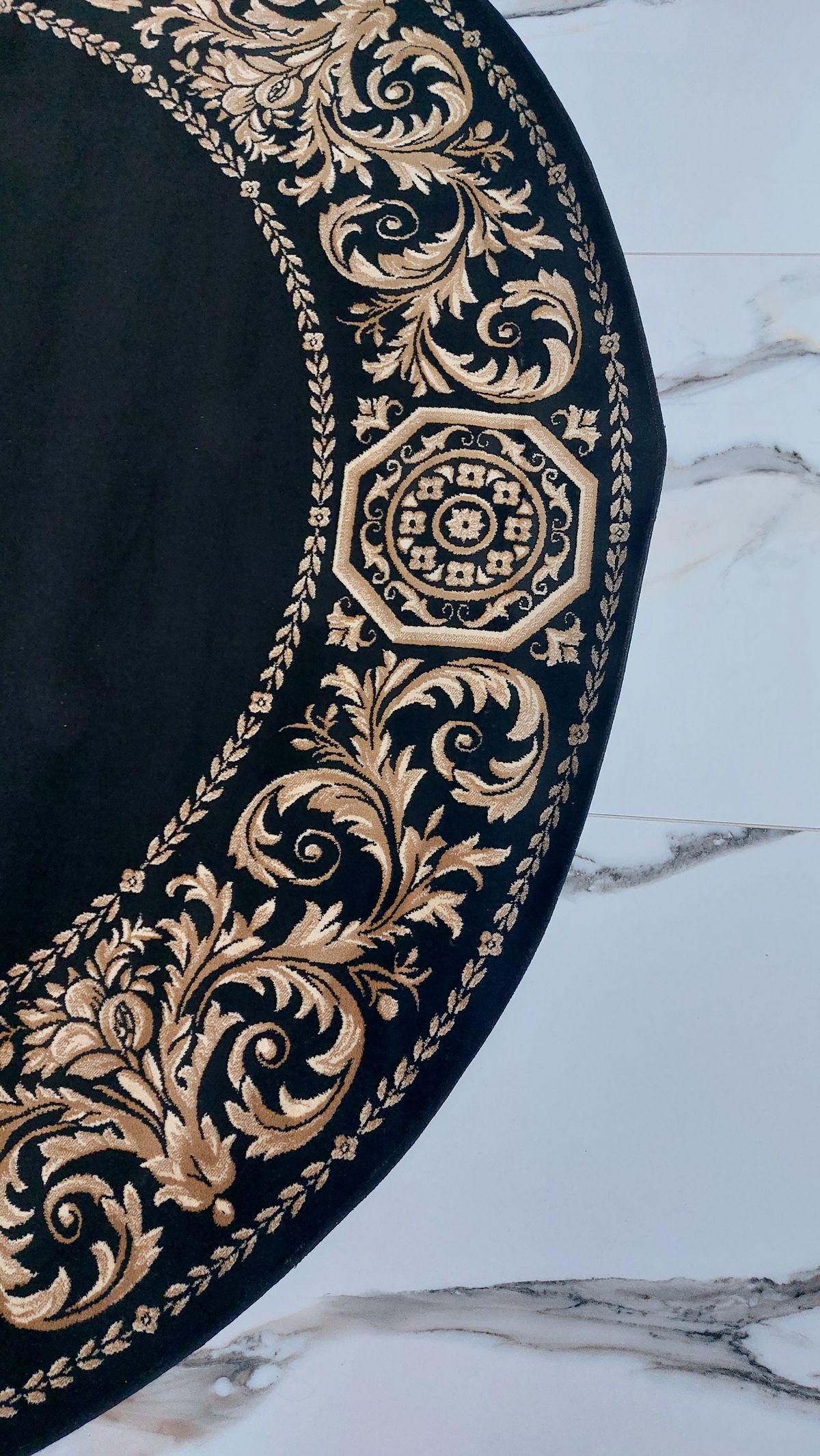 Dywan z meandrem Versace Rococo czarny 200