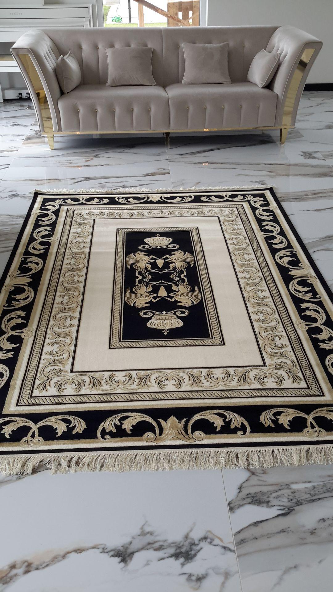 Dywan z meandrem Versace + dekor kremowy 100/140
