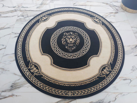 Dywan z meandrem Versace + lew czarny 200