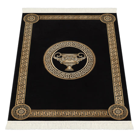 Dywan z meandrem Versace + waza czarny 160/230