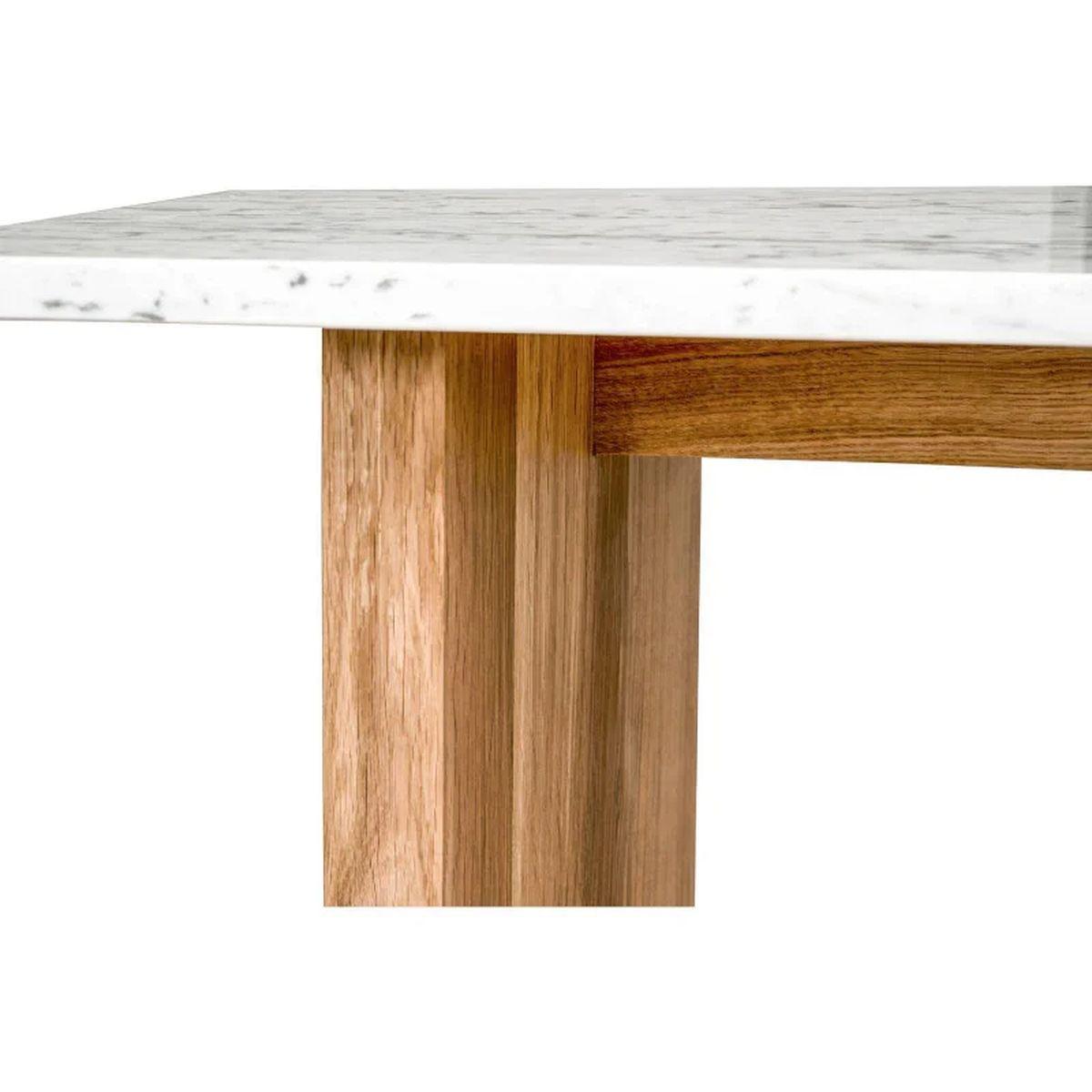 Egge - stolik z marmurowym blatem i dębową podstawą 110 cm / MH