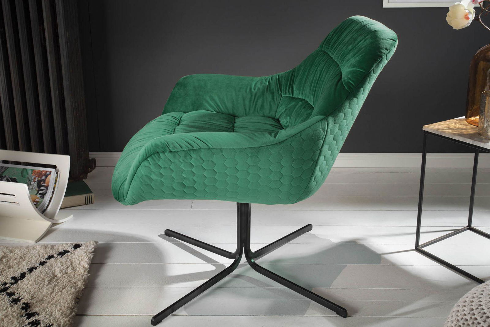 FOTEL BIG DUTCH SZMARAGDOWY AKSAMIT / 40011  / INVICTA INTERIOR