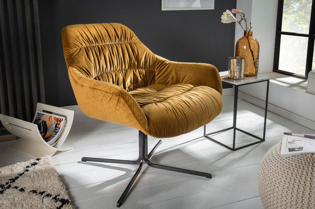 FOTEL BIG DUTCH ŻÓŁTY AKSAMIT / 40010  / INVICTA INTERIOR