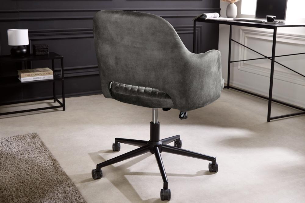 FOTEL BIUROWY PARIS OBROTOWY SZARY AKSAMIT / 43683 / INVICTA INTERIOR
