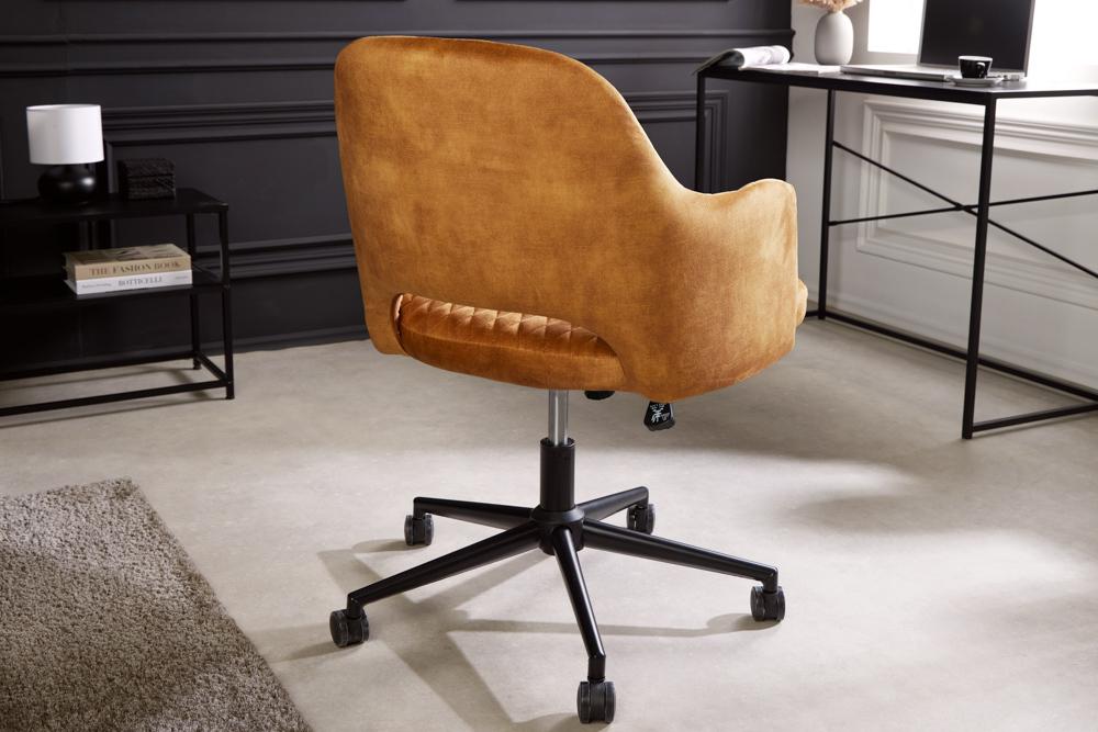 FOTEL BIUROWY PARIS OBROTOWY ŻÓŁTY AKSAMIT / 43684 / INVICTA INTERIOR