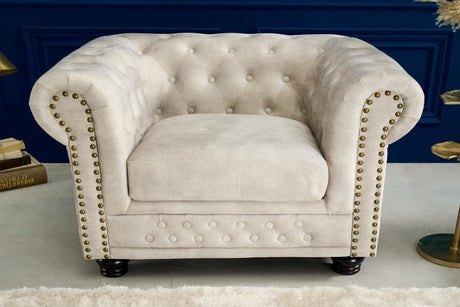 FOTEL CHESTERFIELD AKSAMIT 105 CM / 42312  / INVICTA INTERIOR